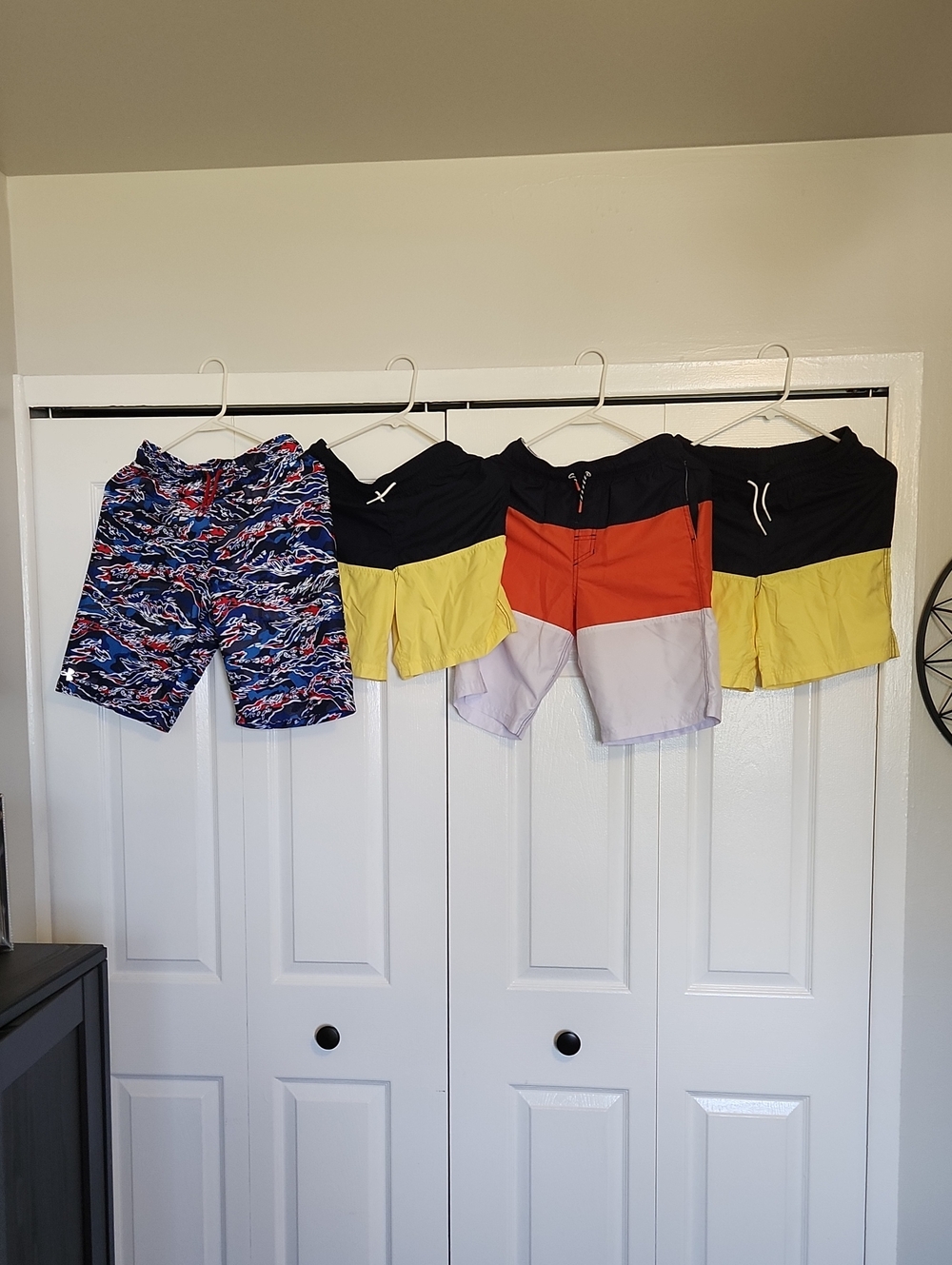 4 Pair of Youth XL Swimshorts. Under Armour, Cat And Jack, Old Navy